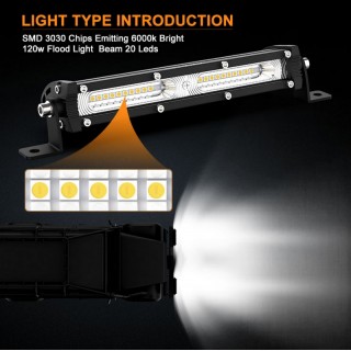 Универсален светодиоден лайтбар (LED light bar) 18см